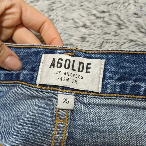 Agolde Blue Jeans Jamie Classic High Rise Distressed 25 - Picture 11 of 13